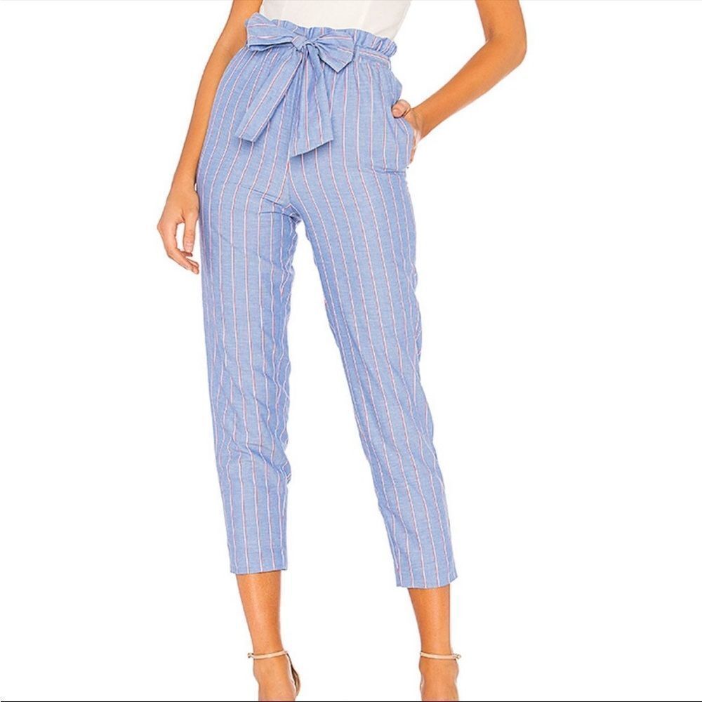 Majorelle Blue Stripedย High RiseโTristanโCropโPantsโSizeโS